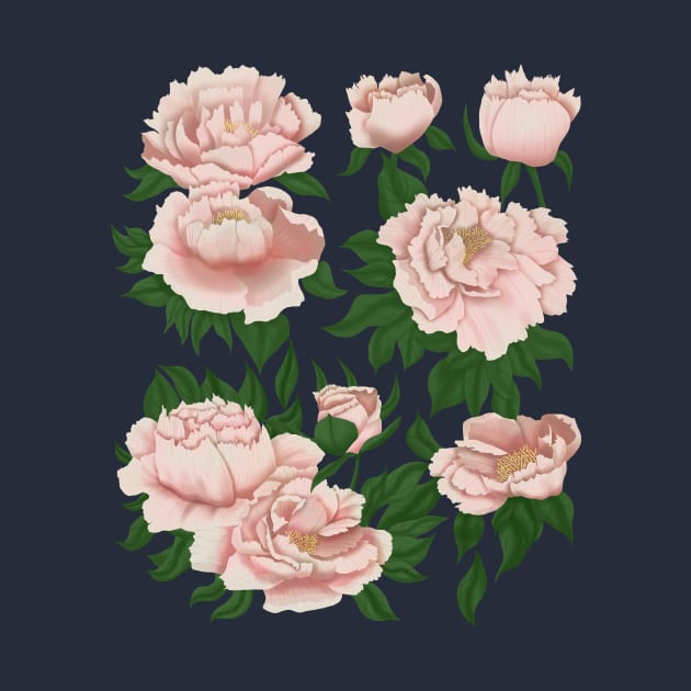 Peony flower pattern by WhiteRave