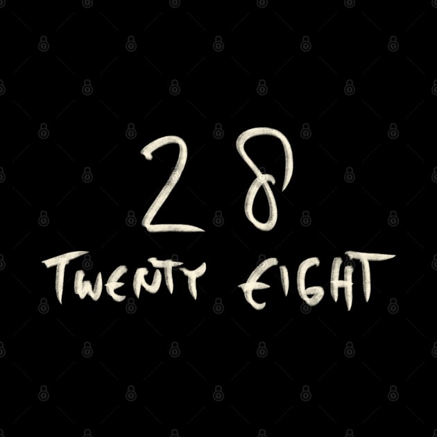 Hand Drawn Letter Number 28 Twenty Eight by Saestu Mbathi