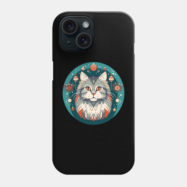 Norwegian Forest Cat Xmas Ornament, Love Cats Phone Case by dukito