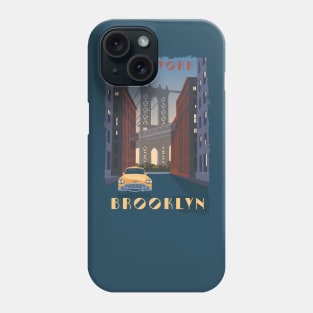 Brooklyn Bridge New York City Vintagw Travel Poster Design Gifts Phone Case