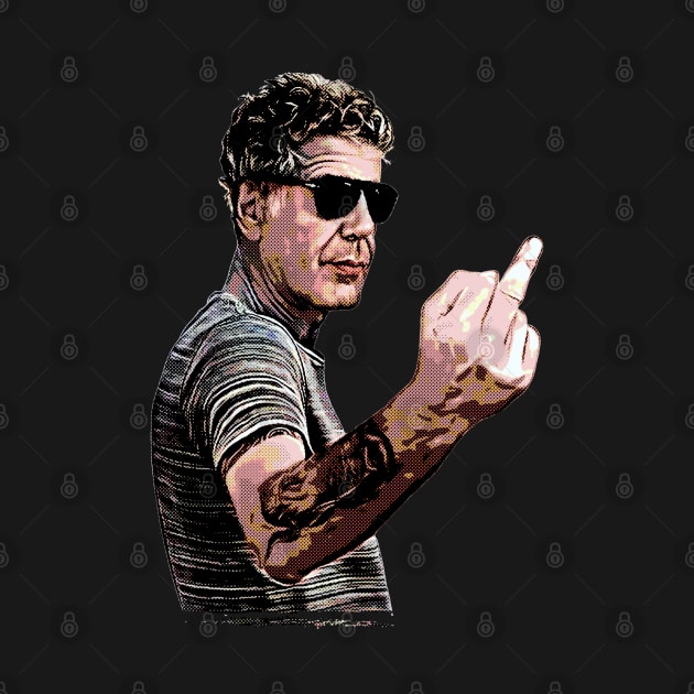 Anthony Bourdain Vintage - Middle Finger by Mr.FansArt