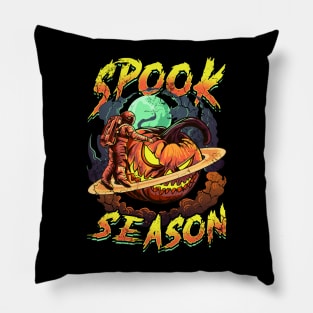 Halloween Spook Season Astronaut Pumpkin Planet Pillow