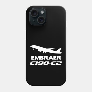 Embraer E190-E2 Silhouette Print (White) Phone Case