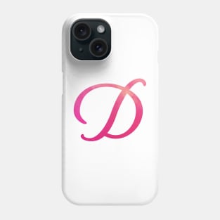 Letter D Monogram, Pink Color Personalized Design Phone Case