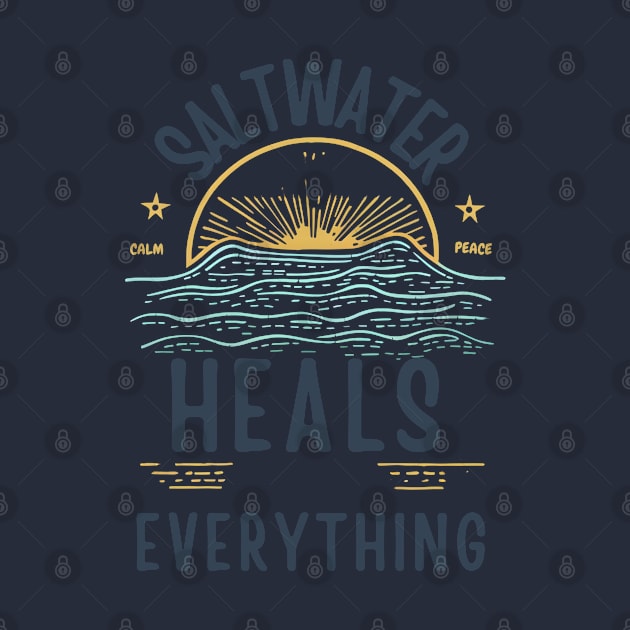 Saltwater Heals Everything Waves  Tropical Beach Saltwater Therapy by MugMusewear