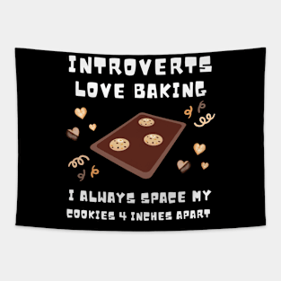 Funny Introvert Loves Baking Bakery Pastry Chef Design Tapestry