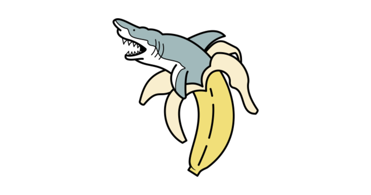 Banana Shark Sharknana Design Banana Shark TShirt TeePublic