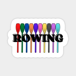 Rowing oars with text Magnet