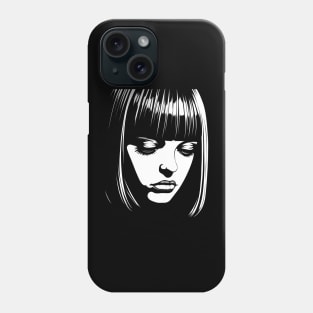 Gothic Girl in Monochrome Phone Case