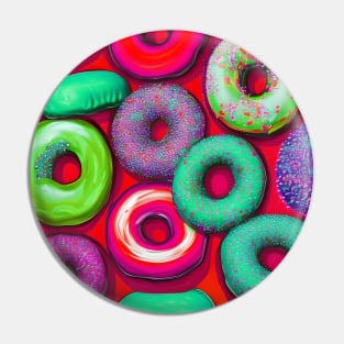 Colorful Donuts Red Pin