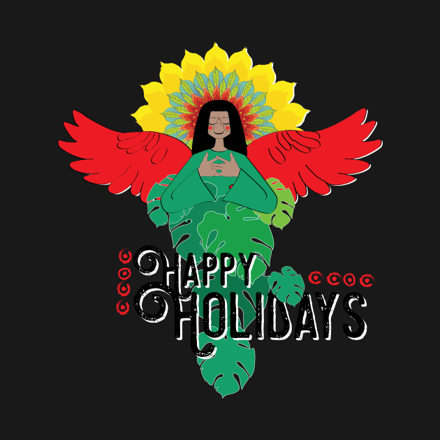 Happy Holidays Indian Angel by emma17