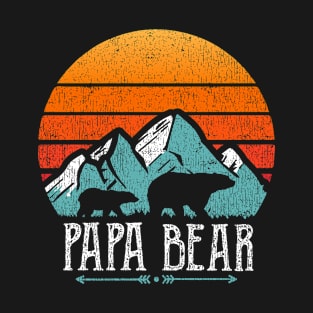 Papa Bear Vintage Daddy Father's Day Retro Dad T-Shirt