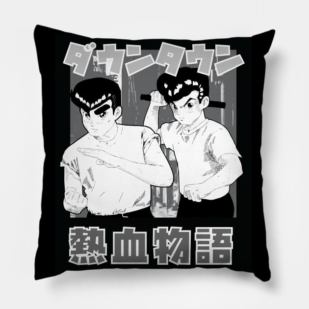 Two Tough Guys from Nekketsu High Pillow by HardcoreNerdity