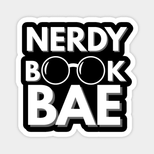 Nerdy Book Bae with White Letters Magnet