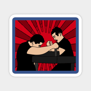 Funny Colorful Arm Wrestling Magnet