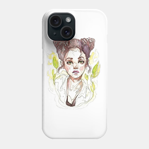 Girl watercolor Phone Case by Liazariaa