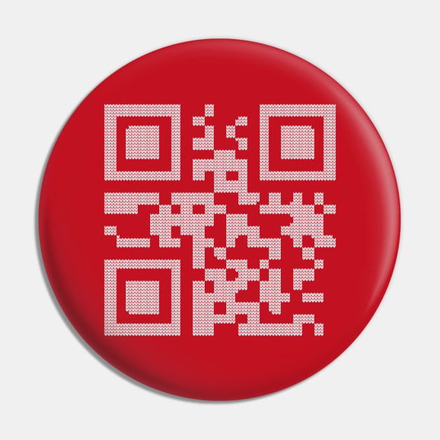Merry Christmas! Knitted QR Code Pin by andrew_kelly_uk@yahoo.co.uk