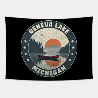 Geneva Lake Michigan Sunset Tapestry