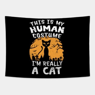 Halloween Black Cat Costume Cat Face Gift Tapestry