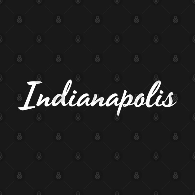 Indianapolis white flowing text by keeplooping