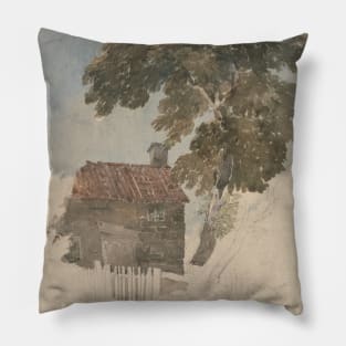 Cottage and Trees by David Cox Pillow