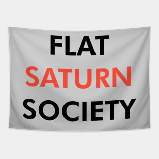 Flat Saturn Society (Dark) Tapestry