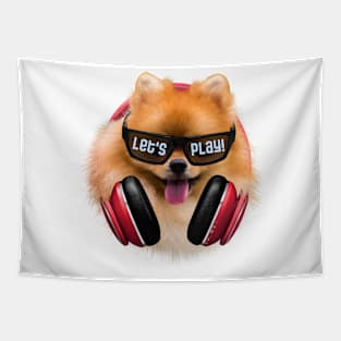 Pomeranian Lets Play Tapestry