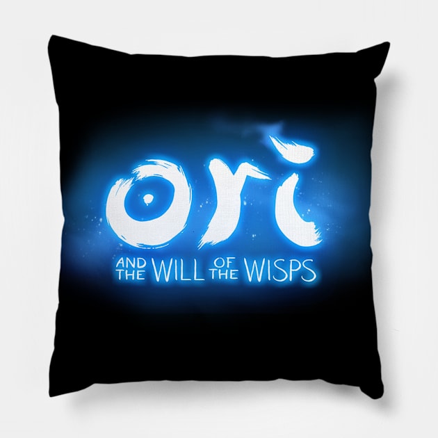 Ori And The Blind Forest Blue Logo Pillow by Health