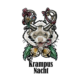 Krampus Ferret - Krampus Nacht - Black Outlined Version T-Shirt