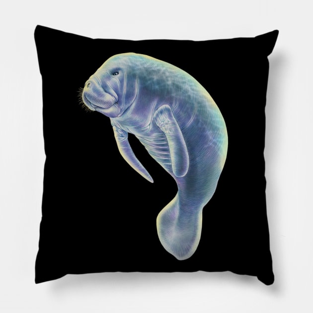 Manatee Pillow by Tim Jeffs Art