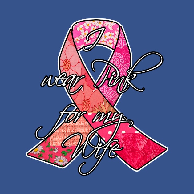 I wear pink for my Friend Retro Breast Cancer Awareness Ribbon by artbyomega