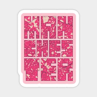 Manchester, England City Map Typography - Blossom Magnet