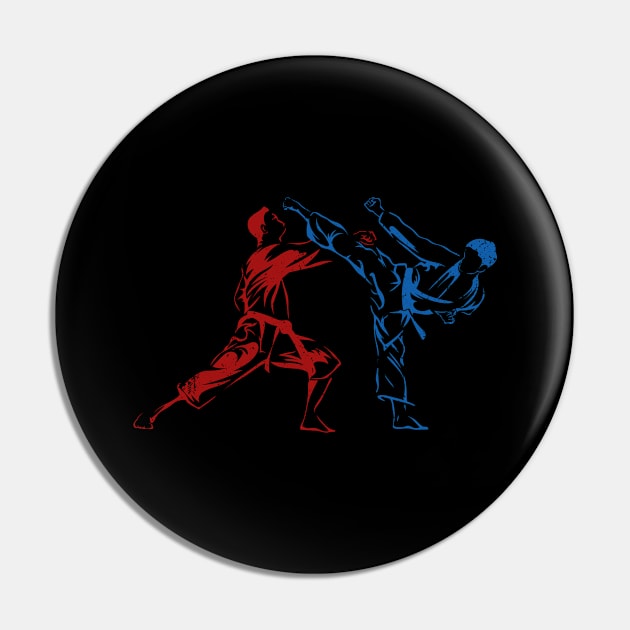 Karate Fighters Black Belt Karate Kick Pin by MzumO