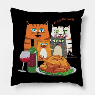 WTF Wine Turkey Family Pillow