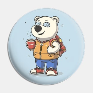 Polar bear coffee Pin