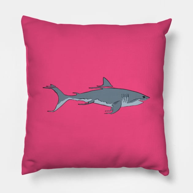 Shark attack Pillow by Art of Andy W