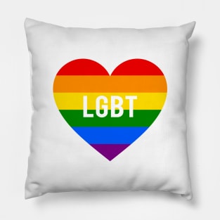 LGBT rainbow heart Pillow