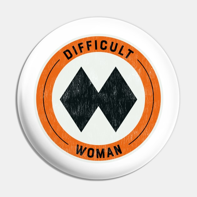 Difficult Woman - Double Black Diamond Skier Pin by jwsparkes