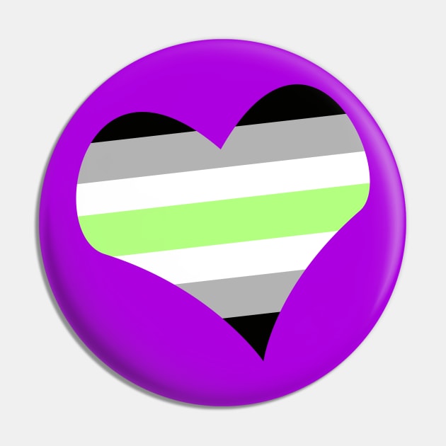 I ♥ Agender Pride Pin by traditionation