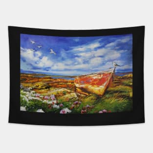 Seagull On Perch Tapestry