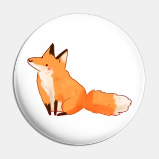 Cute fox sitting illustration Pin