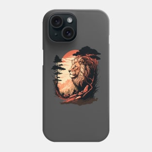 Lion in mountain Phone Case