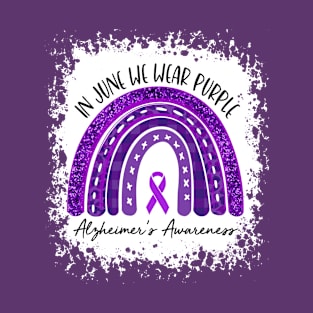 Rainbow In June We Wear Purple Alzheimer’s Awareness Month T-Shirt