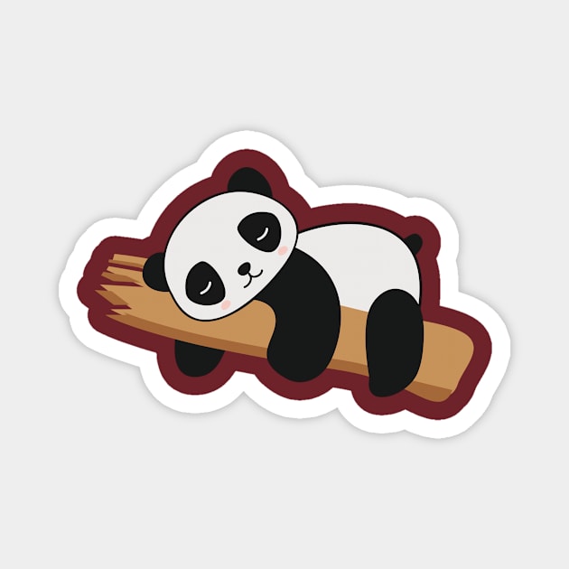 Cute Sleeping Baby Panda Bear Graphic Illustration Magnet by New East 