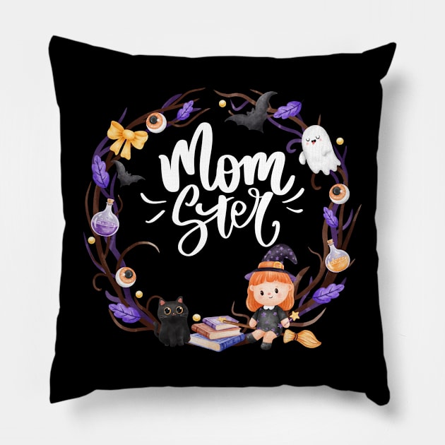 Momster - Halloween couple Pillow by Barts Arts