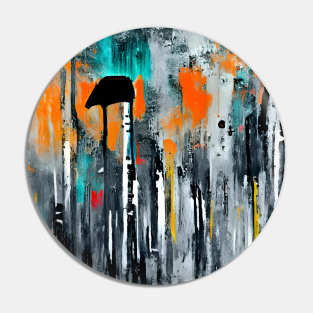 Orange and Teal - Abstract Art Pin