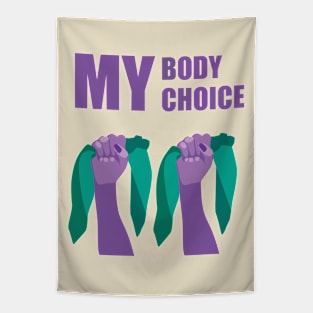 My Body My Choice mode purple Tapestry