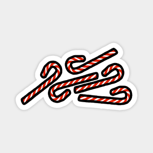 Five Christmas Candy Canes Magnet