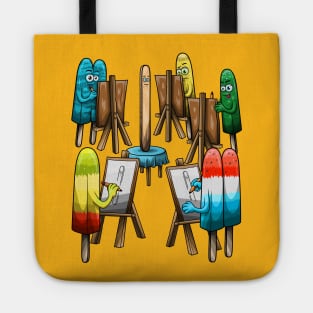 Funny Popsicle Act Drawing Sketch School Art Class for Artists Tote