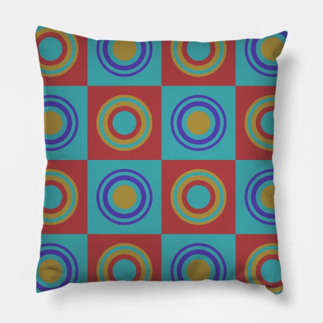 1960's style abstract geometrical design Pillow by pauloneill-art